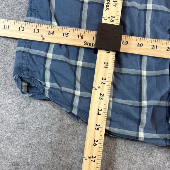 Penguin Heritage Shirt Mens Large Blue Plaid Woven Button Down Casual Slim Fit - Picture 3 of 6